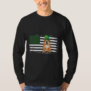 Camiseta Rua Patrick S Day Us Irish Flag French Bulldog Lov