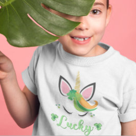 Camiseta Rua Patrick Unicorn Lucky Green Clover Shamrock