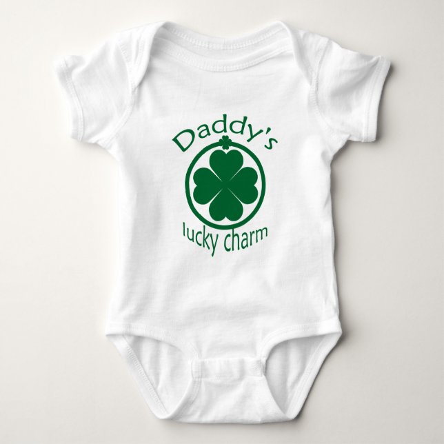 Camiseta Rua Patrick's Daddys Lucky Charm Criança Creeper (Frente)