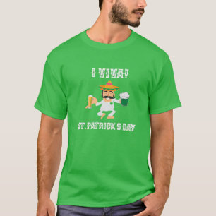 Camiseta Rua: Patricks Day Beer Bebendo Mexicano Leprechaun
