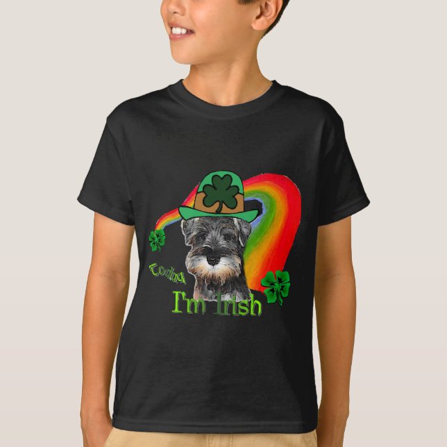 Camiseta Rua. Patricks Day Mini Schnauzer (Frente)