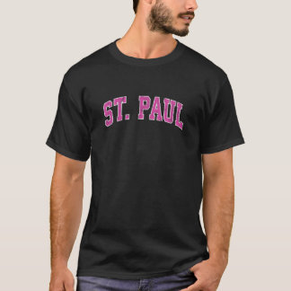 Camiseta Rua Paul Minnesota MN Vintage Sports Design Pink D