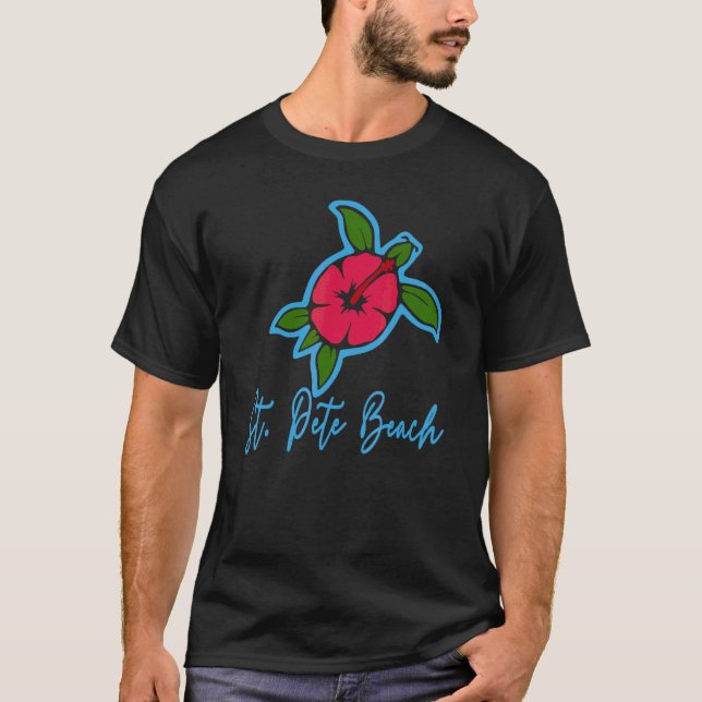 Camiseta Rua Pete Beach 2022 Sea Turtle Tropical Flowers Va (Frente)