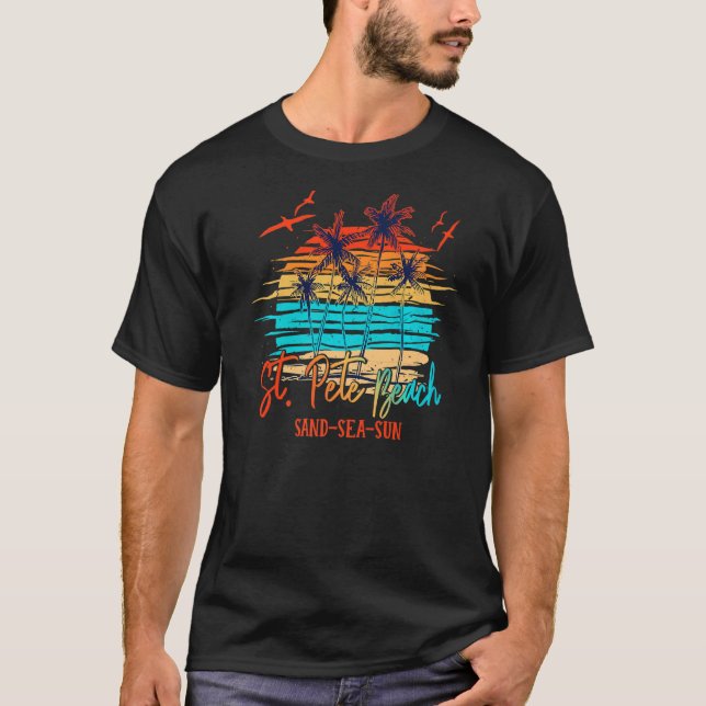 Camiseta Rua Pete Beach Palm Beach Surfboard Vacatio (Frente)