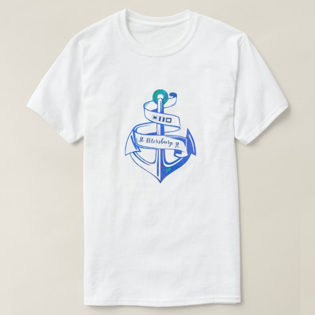 Camiseta Rua Petersburg Florida Kedge Anchor (Frente do Design)