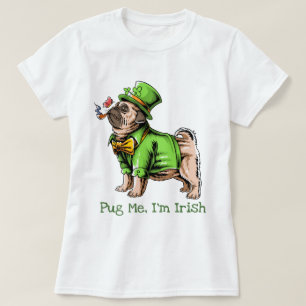 Camiseta Rua, Pug do Dia de Patrick