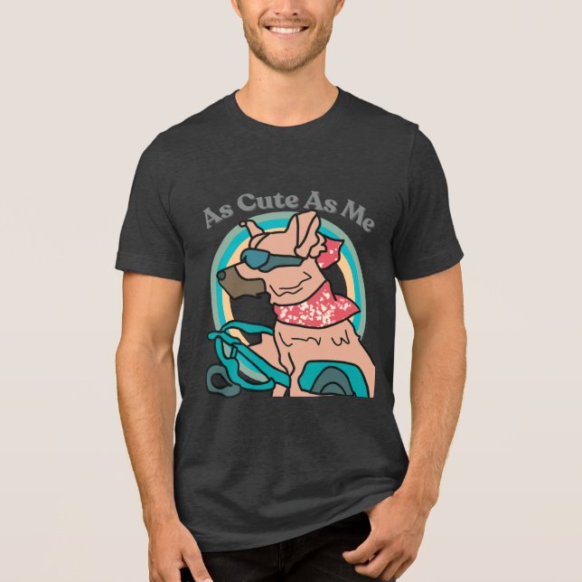 Camiseta Rua Retro Cachorro com Óculos Solares | Engraçado (Frente)