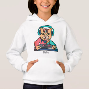 Camiseta Rua Retro Cat com Fones de ouvido   Engraçado