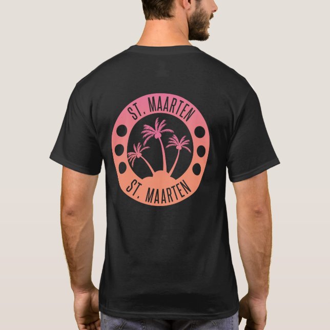 Camiseta Rua: Rosa Maarten e Gradiente Coral Sint Martin (Verso)