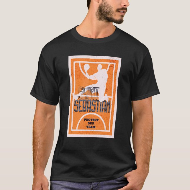 Camiseta Rua Sebastian Basball Dunk Patron Santo Esportivo (Frente)