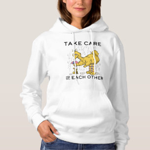 Camiseta Rua Sésamo As aves grandes cuidam umas das outra