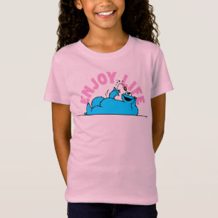 Camiseta Rua Sésamo   Cookie Monster Aproveite a Vida
