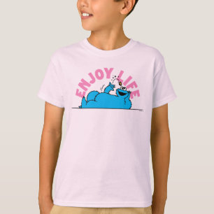 Camiseta Rua Sésamo   Cookie Monster Aproveite a Vida