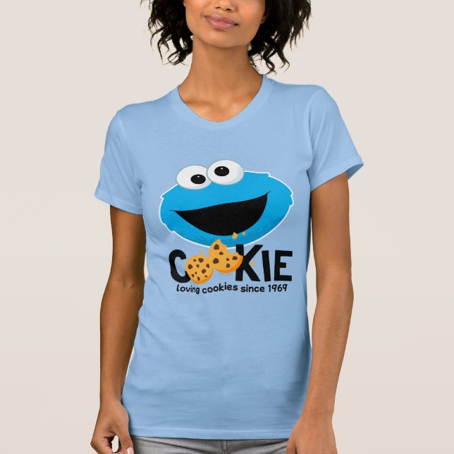 Camiseta Rua Sésamo | Cookie Monster Loving Cookies (Frente)