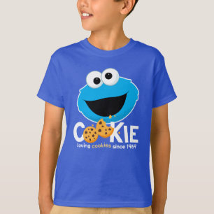 Camiseta Rua Sésamo Cookie Monster Loving Cookies