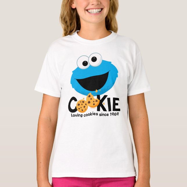 Camiseta Rua Sésamo | Cookie Monster Loving Cookies (Frente)