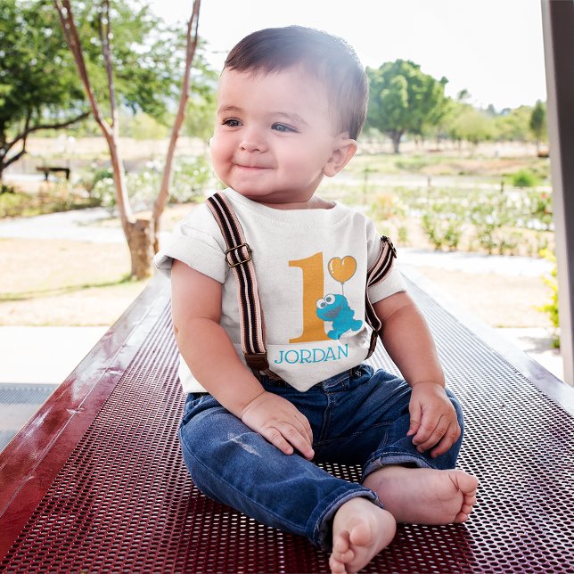 Camiseta Rua Sésamo | Cookie Monster primeiro aniversario T (Criador carregado)