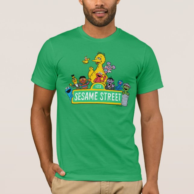 Camiseta Rua Sésamo | Cor Do Cheio Com Pals (Frente)