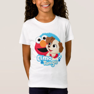 Camiseta Rua Sésamo   Crachá Elmo & Tango