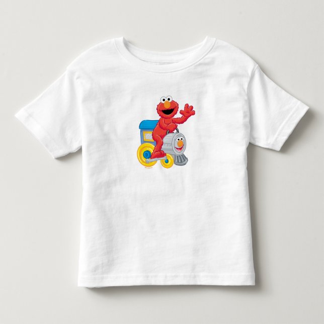 Camiseta Rua Sésamo Elmo Chugga Chugga Dois Dois Aniversári (Frente)
