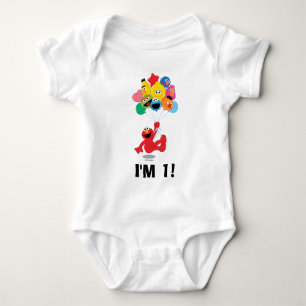 Camiseta Rua Sésamo Elmo & Pals - primeiro aniversario