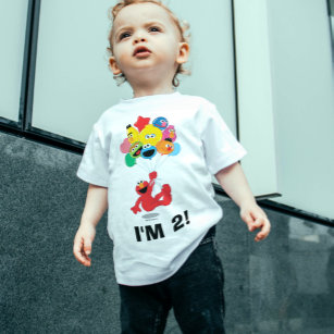 Camiseta Rua Sésamo   Elmo & Pals - segundo aniversário