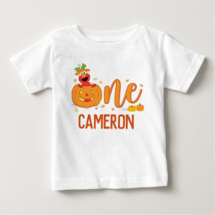 Camiseta Rua Sésamo - Elmo primeiro aniversario de abóbor