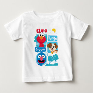 Camiseta Rua Sésamo   Elmo, Tango e Grover Park Graphic