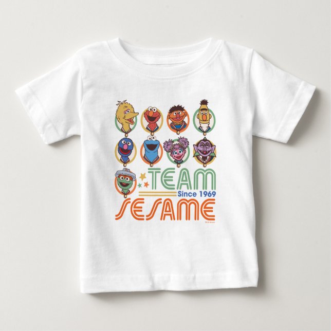 Camiseta Rua Sésamo | Equipe Sésamo Desde 1969 (Frente)