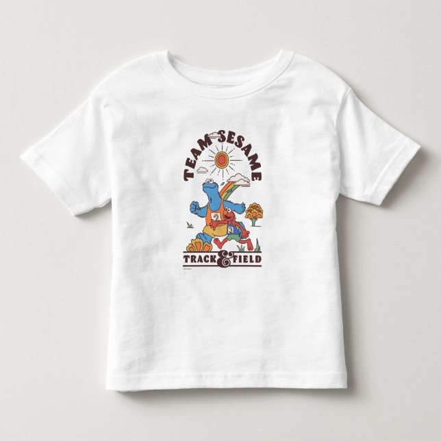Camiseta Rua Sésamo | Faixa de Sésamo de Equipe e Campo (Frente)