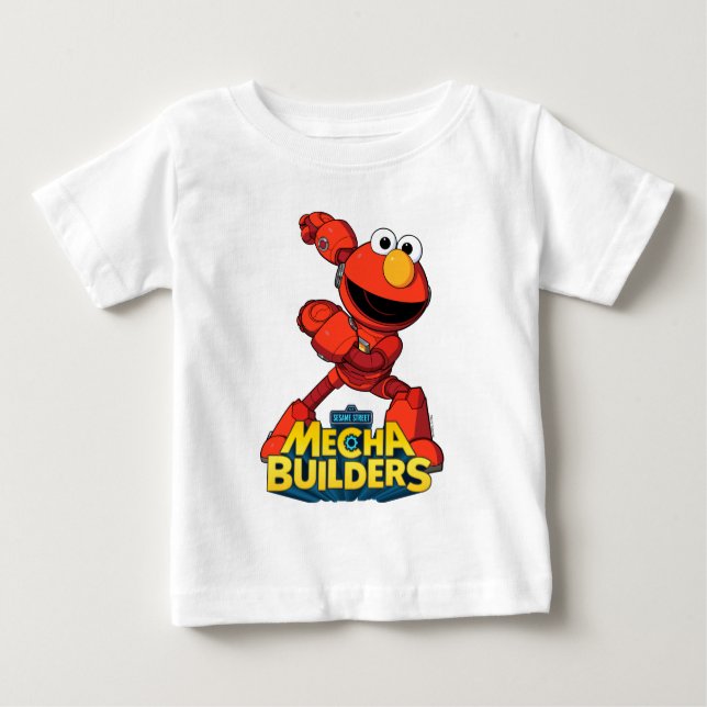 Camiseta Rua Sésamo | Mecha Builders Elmo (Frente)