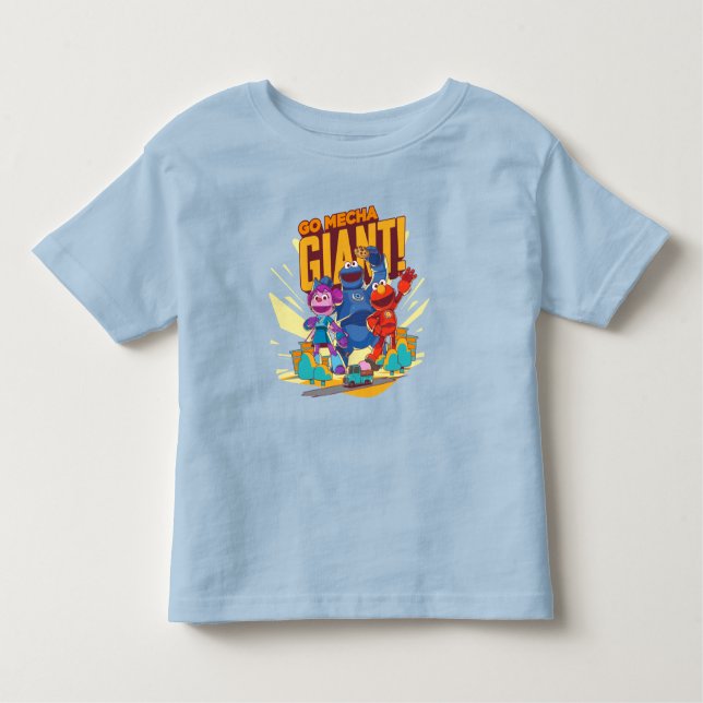 Camiseta Rua Sésamo | Mecha Builders Go Mecha Giant! (Frente)