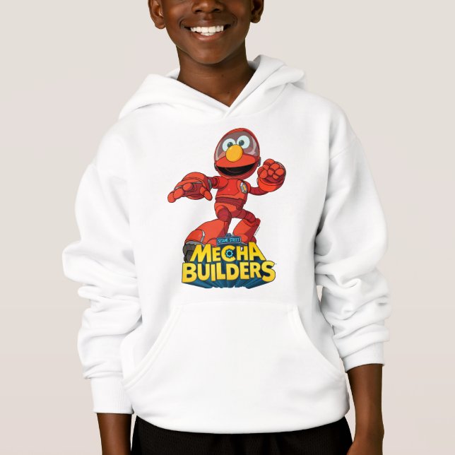 Camiseta Rua Sésamo | Mecha Construtor Elmo Em Ação (Frente)