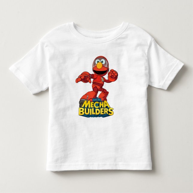 Camiseta Rua Sésamo | Mecha Construtor Elmo Em Ação (Frente)