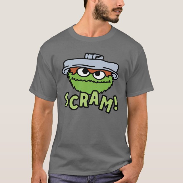 Camiseta Rua Sésamo | Oscar, o Grouch Scram! (Frente)