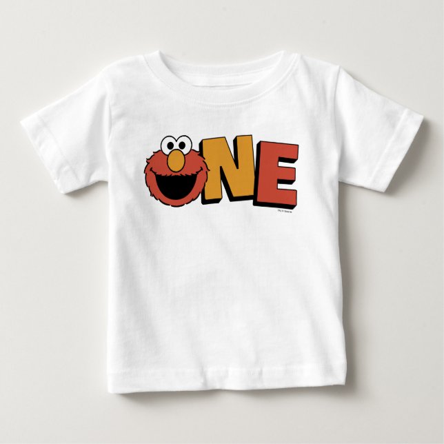 Camiseta Rua Sésamo | primeiro aniversario Elmo (Frente)