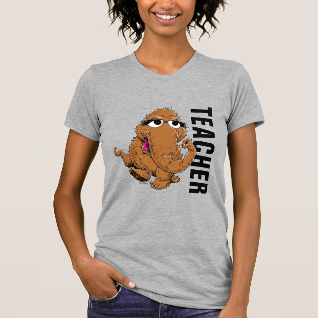 Camiseta Rua Sésamo | Professora Vintage Snuffy (Frente)