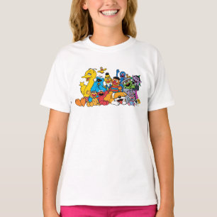 Camiseta Rua Sésamo   Retrato do Grupo Sesame Pals