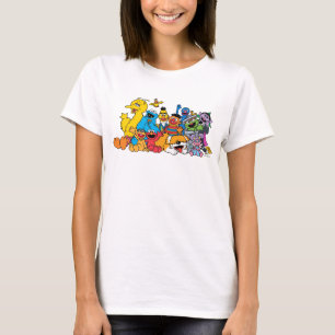 Camiseta Rua Sésamo Retrato do Grupo Sesame Pals