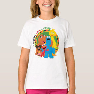 Camiseta Rua Sésamo   Risos, amor e unidade