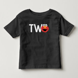 Camiseta Rua Sésamo Rosto Elmo Eu sou Dois Aniversário