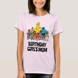 Camiseta Rua Sésamo Sesame Pals Birthday Girl's Mãe