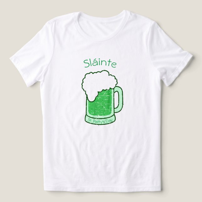 Camiseta Rua Sláinte. Feriado Irlandês do Dia da Patty (Design frontal)