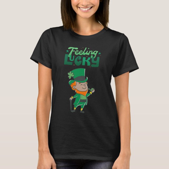 Camiseta Rua Sortuda, Leprechaun do Dia de Patrick. (Frente)