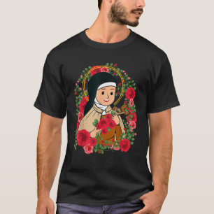 Camiseta Rua Terese de Lisieux Crianças Pequenas Rosas Flor