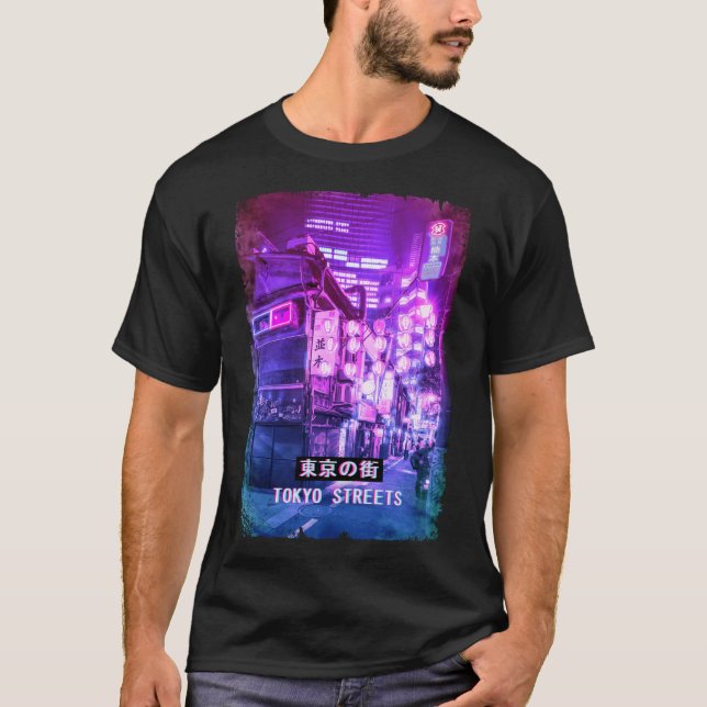 Camiseta Rua Vaporwave Japan Fashion Tóquio Ruas (Frente)
