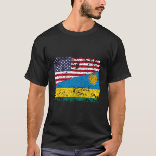 Camiseta Ruanda Raiz Half American Flag Usa Ruanda Flag