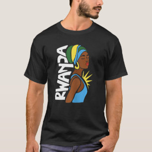 Camiseta Ruanda Ruanda Bandeira África Mapa Patrimônio Étni