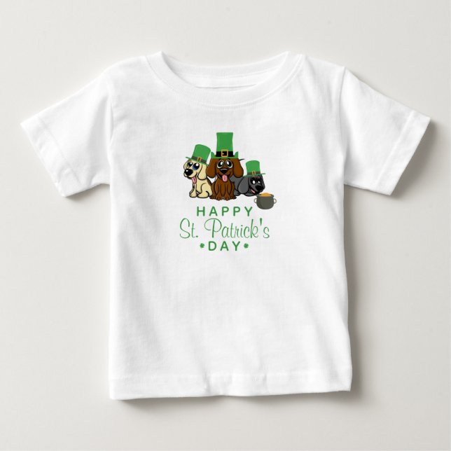 Camiseta Ruas bonitas, Cachorros do Dia de Patrick Leprecha (Frente)