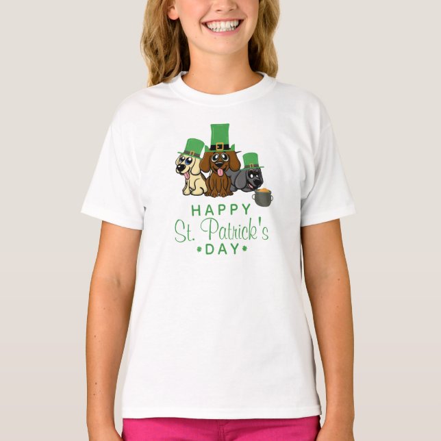 Camiseta Ruas bonitas, Cachorros do Dia de Patrick Leprecha (Frente)